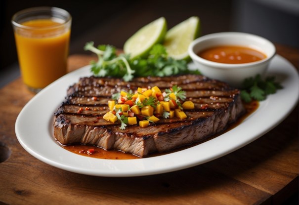 Brisket vom Grill mit Mango Sauce